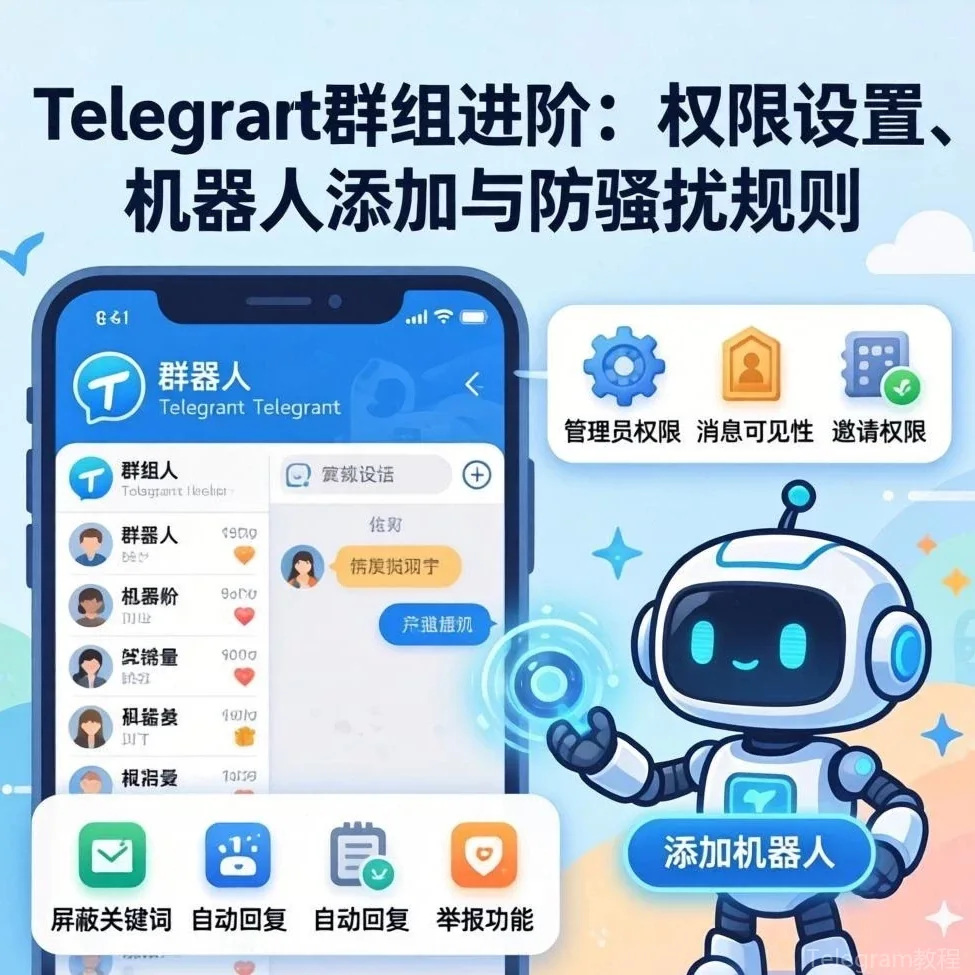 Telegram隐私安全教程配图 - 防骚扰指南：屏蔽、拉黑与举报的正确操作
