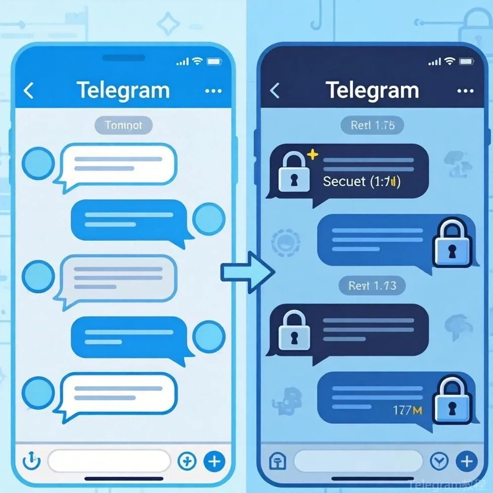 Telegram隐私安全教程配图 - 私密聊天与端到端加密：Telegram安全机制详
